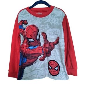 3/20$ Marvel Spider-Man Red and Gray Kids Long Sleeve Tee Boy Toddler 4 5